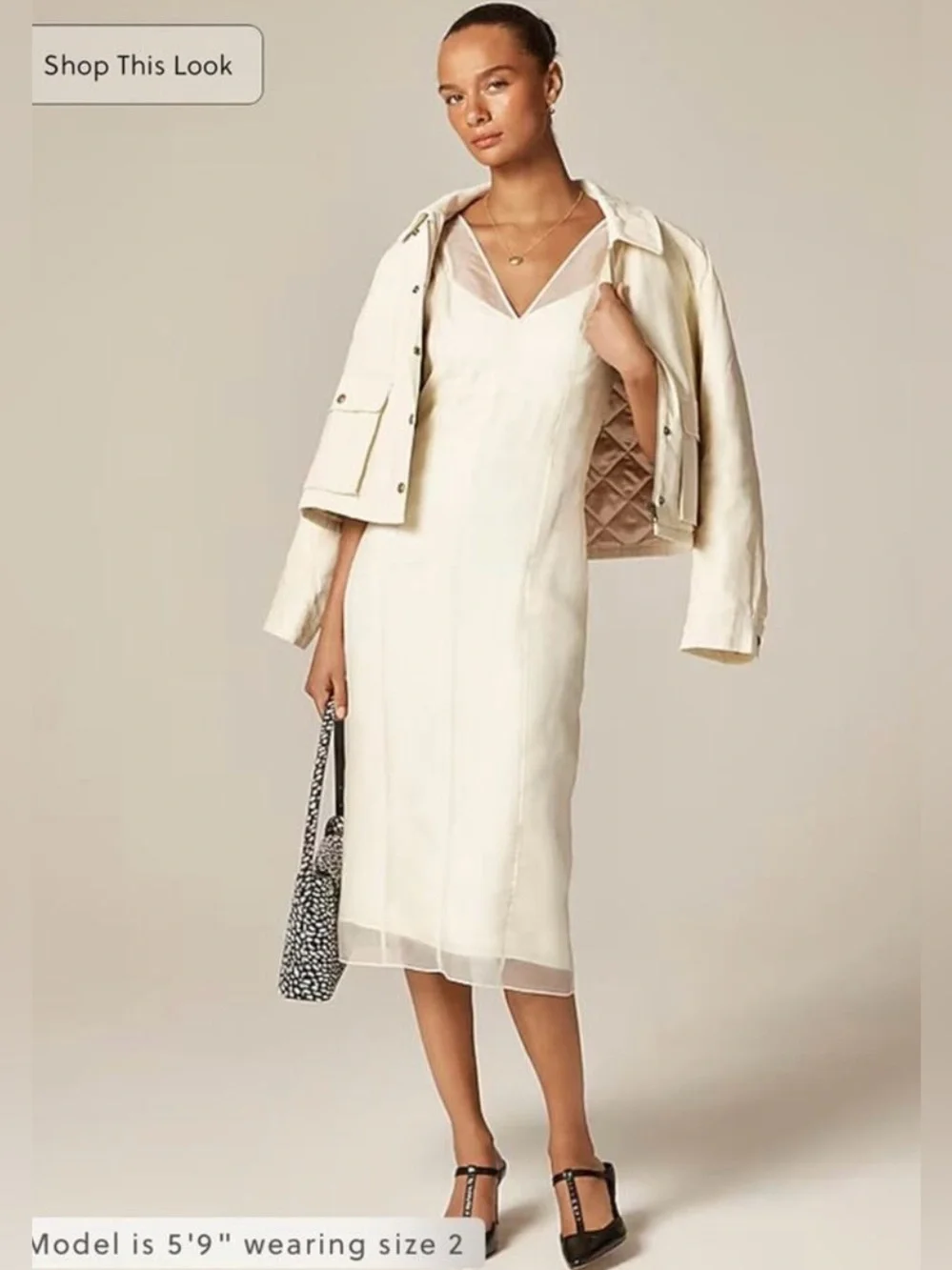 J. CREW Collection Layered Organza Shift Dress in Ivory NWT Size 8